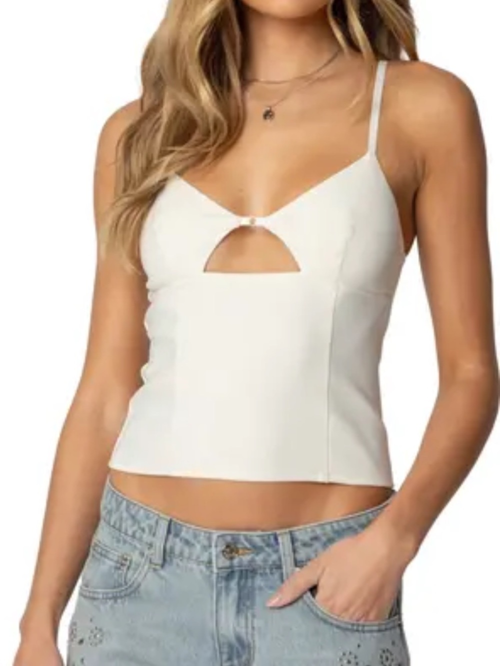 edikted cream/white corset style top